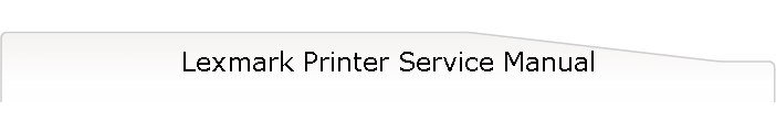Lexmark Printer Service Manual
